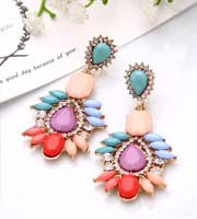 AE013   皇家♥王者之花♥耳環【彩鑽1對入】