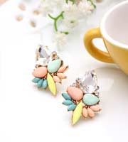 AE015  神秘面紗♥對稱花束♥耳環【1對入】