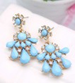 AE002   綻放開朗♥太陽花露♥耳環【藍1對入】