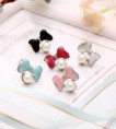 AB006   甜美♥彩繪珍珠啾啾♥不銹鋼防敏耳釘【1對入】