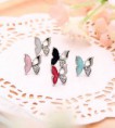 AB007    甜美♥拼拼蝶舞♥不銹鋼防敏耳釘【1對入】