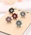 AB014   甜心馬卡系列♥華麗炫花♥不銹鋼防敏耳釘【1對入】