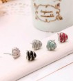AB020   甜心馬卡系列♥蛋糕の心♥不銹鋼防敏耳釘【1對入】